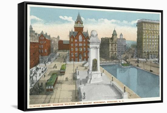 Syracuse, New York - Clinton Square, Soldiers' and Sailors' Monument-Lantern Press-Framed Stretched Canvas