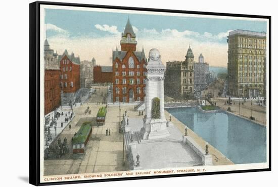 Syracuse, New York - Clinton Square, Soldiers' and Sailors' Monument-Lantern Press-Framed Stretched Canvas