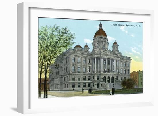 Syracuse, New York - Court House Exterior View-Lantern Press-Framed Art Print
