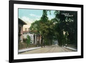 Syracuse, New York - Eastern View Up Fayette Street-Lantern Press-Framed Art Print