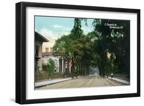 Syracuse, New York - Eastern View Up Fayette Street-Lantern Press-Framed Art Print