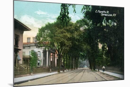 Syracuse, New York - Eastern View Up Fayette Street-Lantern Press-Mounted Premium Giclee Print