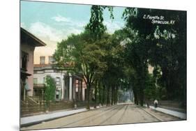 Syracuse, New York - Eastern View Up Fayette Street-Lantern Press-Mounted Premium Giclee Print