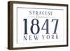 Syracuse, New York - Established Date (Blue)-Lantern Press-Framed Art Print