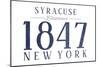Syracuse, New York - Established Date (Blue)-Lantern Press-Mounted Art Print