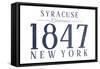 Syracuse, New York - Established Date (Blue)-Lantern Press-Framed Stretched Canvas
