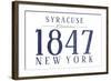 Syracuse, New York - Established Date (Blue)-Lantern Press-Framed Art Print