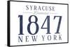 Syracuse, New York - Established Date (Blue)-Lantern Press-Framed Stretched Canvas