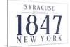 Syracuse, New York - Established Date (Blue)-Lantern Press-Stretched Canvas