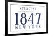 Syracuse, New York - Established Date (Blue)-Lantern Press-Framed Art Print