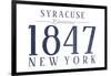 Syracuse, New York - Established Date (Blue)-Lantern Press-Framed Art Print