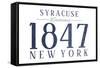 Syracuse, New York - Established Date (Blue)-Lantern Press-Framed Stretched Canvas