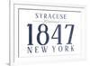 Syracuse, New York - Established Date (Blue)-Lantern Press-Framed Premium Giclee Print