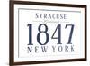 Syracuse, New York - Established Date (Blue)-Lantern Press-Framed Premium Giclee Print