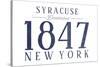 Syracuse, New York - Established Date (Blue)-Lantern Press-Stretched Canvas