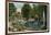 Syracuse, New York - Fountain and Japanese Pergola at Onondaga Park-Lantern Press-Framed Art Print