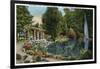 Syracuse, New York - Fountain and Japanese Pergola at Onondaga Park-Lantern Press-Framed Art Print