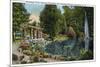 Syracuse, New York - Fountain and Japanese Pergola at Onondaga Park-Lantern Press-Mounted Premium Giclee Print