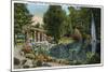 Syracuse, New York - Fountain and Japanese Pergola at Onondaga Park-Lantern Press-Mounted Art Print