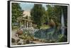 Syracuse, New York - Fountain and Japanese Pergola at Onondaga Park-Lantern Press-Framed Stretched Canvas