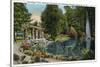 Syracuse, New York - Fountain and Japanese Pergola at Onondaga Park-Lantern Press-Stretched Canvas