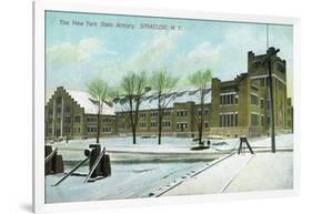 Syracuse, New York - NY State Armory Exterior View-Lantern Press-Framed Art Print