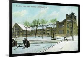 Syracuse, New York - NY State Armory Exterior View-Lantern Press-Framed Art Print