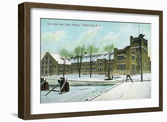 Syracuse, New York - NY State Armory Exterior View-Lantern Press-Framed Art Print