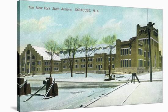 Syracuse, New York - NY State Armory Exterior View-Lantern Press-Stretched Canvas