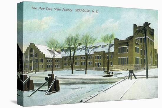 Syracuse, New York - NY State Armory Exterior View-Lantern Press-Stretched Canvas