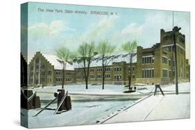 Syracuse, New York - NY State Armory Exterior View-Lantern Press-Stretched Canvas