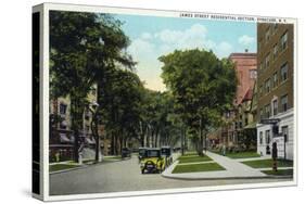 Syracuse, New York - Residences Along James Street-Lantern Press-Stretched Canvas