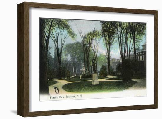 Syracuse, New York - Scenic View of Statue in Fayette Park-Lantern Press-Framed Art Print