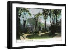 Syracuse, New York - Scenic View of Statue in Fayette Park-Lantern Press-Framed Art Print