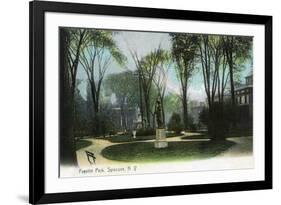 Syracuse, New York - Scenic View of Statue in Fayette Park-Lantern Press-Framed Premium Giclee Print