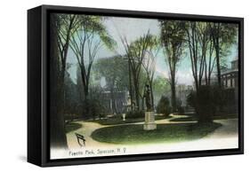 Syracuse, New York - Scenic View of Statue in Fayette Park-Lantern Press-Framed Stretched Canvas