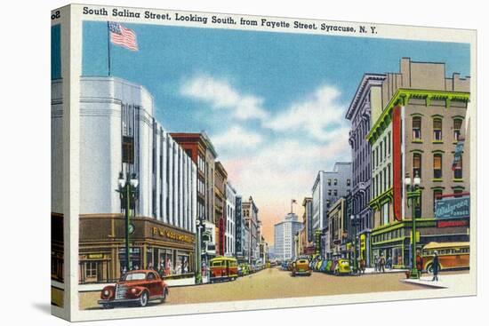 Syracuse, New York - South View Down Salina St from Fayette St-Lantern Press-Stretched Canvas