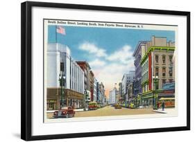 Syracuse, New York - South View Down Salina St from Fayette St-Lantern Press-Framed Art Print