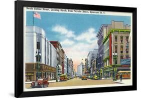Syracuse, New York - South View Down Salina St from Fayette St-Lantern Press-Framed Art Print