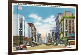 Syracuse, New York - South View Down Salina St from Fayette St-Lantern Press-Framed Art Print