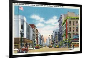 Syracuse, New York - South View Down Salina St from Fayette St-Lantern Press-Framed Art Print