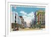 Syracuse, New York - South View Down Salina St from Fayette St-Lantern Press-Framed Premium Giclee Print