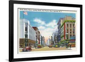 Syracuse, New York - South View Down Salina St from Fayette St-Lantern Press-Framed Premium Giclee Print