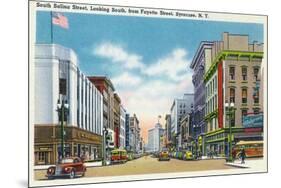 Syracuse, New York - South View Down Salina St from Fayette St-Lantern Press-Mounted Premium Giclee Print