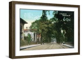 Syracuse, New York - View Down East Fayette Street-Lantern Press-Framed Art Print