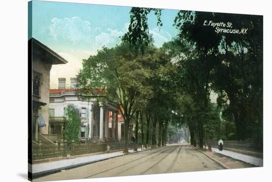 Syracuse, New York - View Down East Fayette Street-Lantern Press-Stretched Canvas