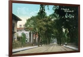 Syracuse, New York - View Down East Fayette Street-Lantern Press-Framed Art Print