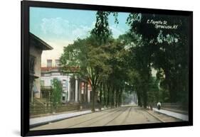 Syracuse, New York - View Down East Fayette Street-Lantern Press-Framed Art Print