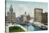 Syracuse, New York, View of Clinton Square and Erie Canal-Lantern Press-Stretched Canvas