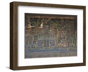 Syria, Damascus, Old City, Umayyad Mosque, Western Colonnade, Mosaics-null-Framed Giclee Print